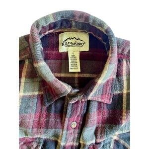 Mens Plaid Flannel Shirt Large L Button Long Sleeve Workwear Outfitter